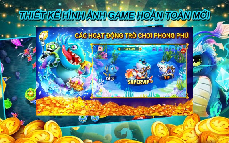 Bắn cá vn68 tài lộc mang lại may mắn và không gian tráng lệ
