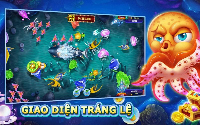 Sự nổi bật của game bắn cá tại vn68 chính là đa dạng và giao diện tráng lệ